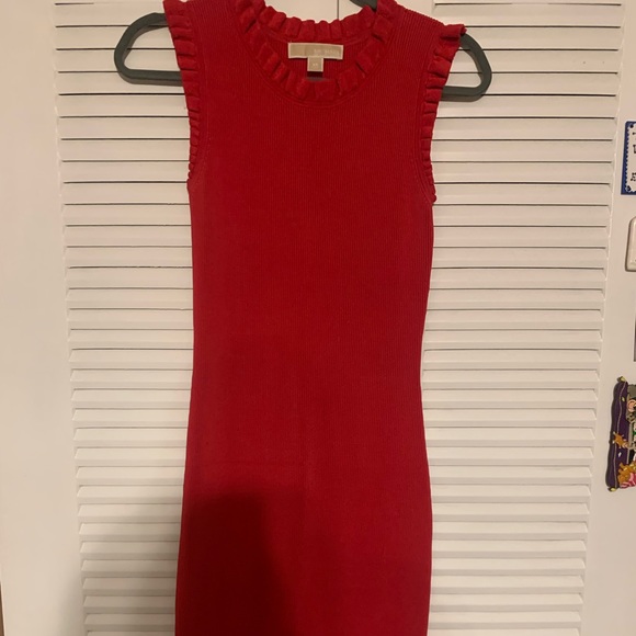 Beautiful bright red Michael Kors ribbed dress - Picture 1 of 3